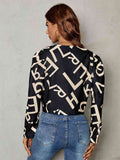 Printed Round Neck Long Sleeve Jacket