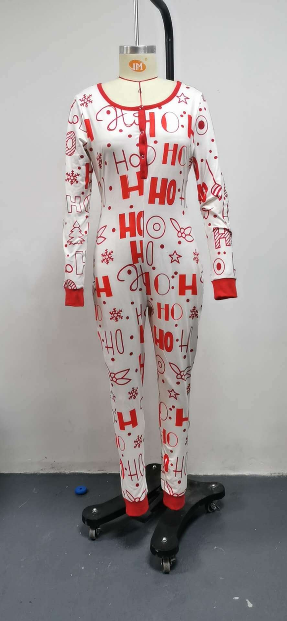 Women christmas pajamas custom print adult onesie