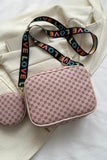 Printed Slogan Strap Shoulder Bag