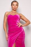 Strapless Sweetheart Maxi Velvet Dress