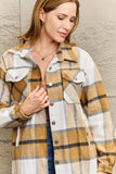Plaid Dropped Shoulder Shirt Jacket