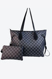 Two-Piece Checkered PVC Bag Set